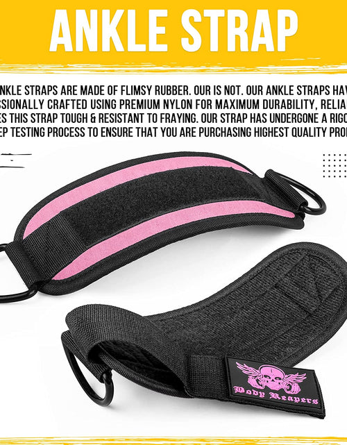 Load image into Gallery viewer, Gym Ankle Cuff Cable Attachment with Adjustable Velcro, Durable Double D-Rings &amp; Cushioned Design for Glute, Leg &amp; Lower Body Exercises, Comfortable Workout Straps &amp; Ankle Cuff
